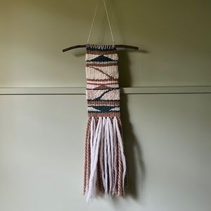 Handmade woven wool wall hanging